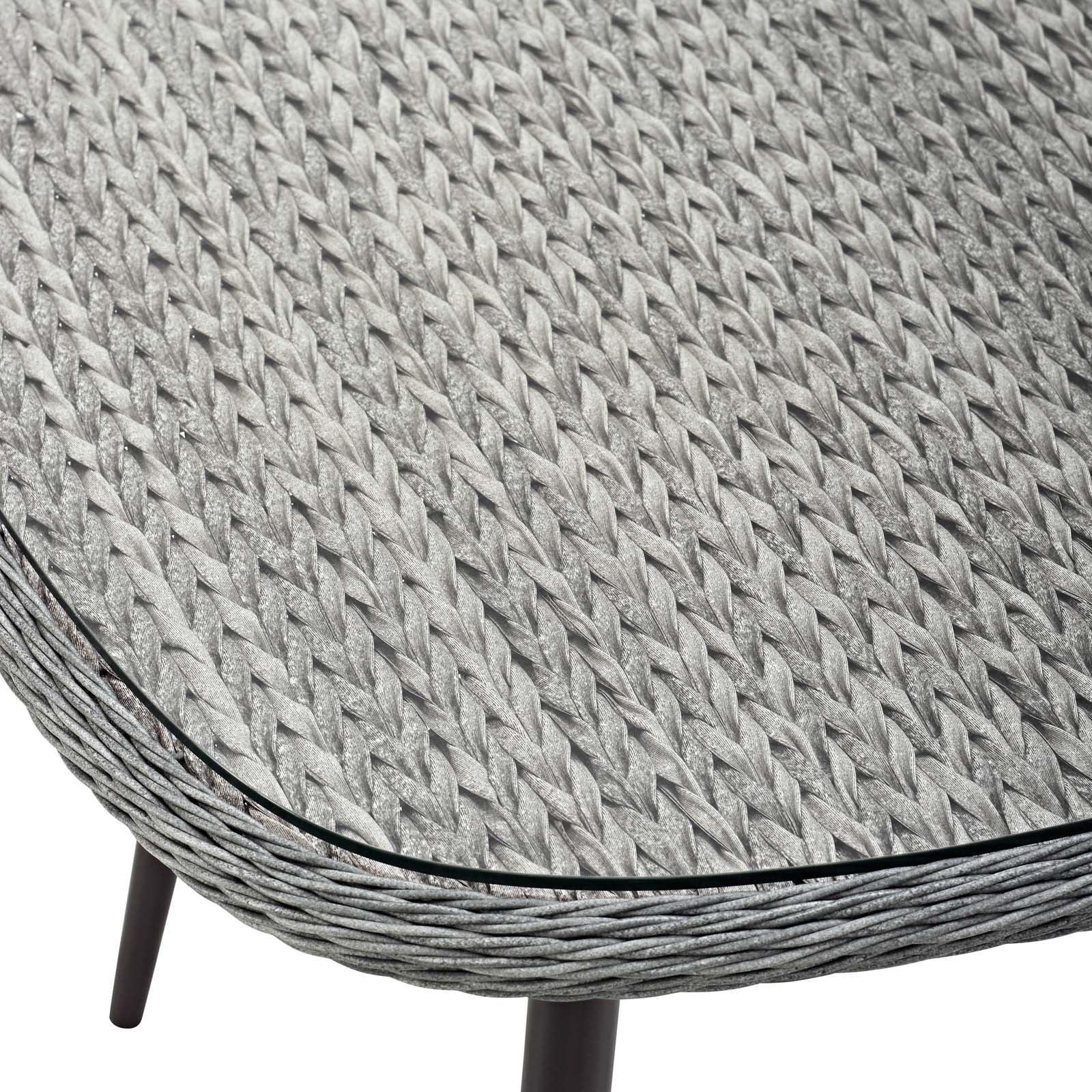 Modway Endeavor 36" Outdoor Patio Wicker Rattan Dining Table FredCo