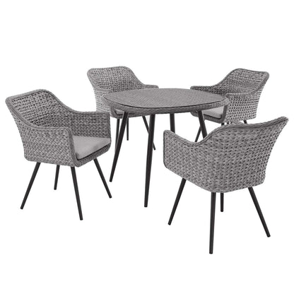 Modway Endeavor 5 Piece Outdoor Patio Wicker Rattan Dining Set FredCo