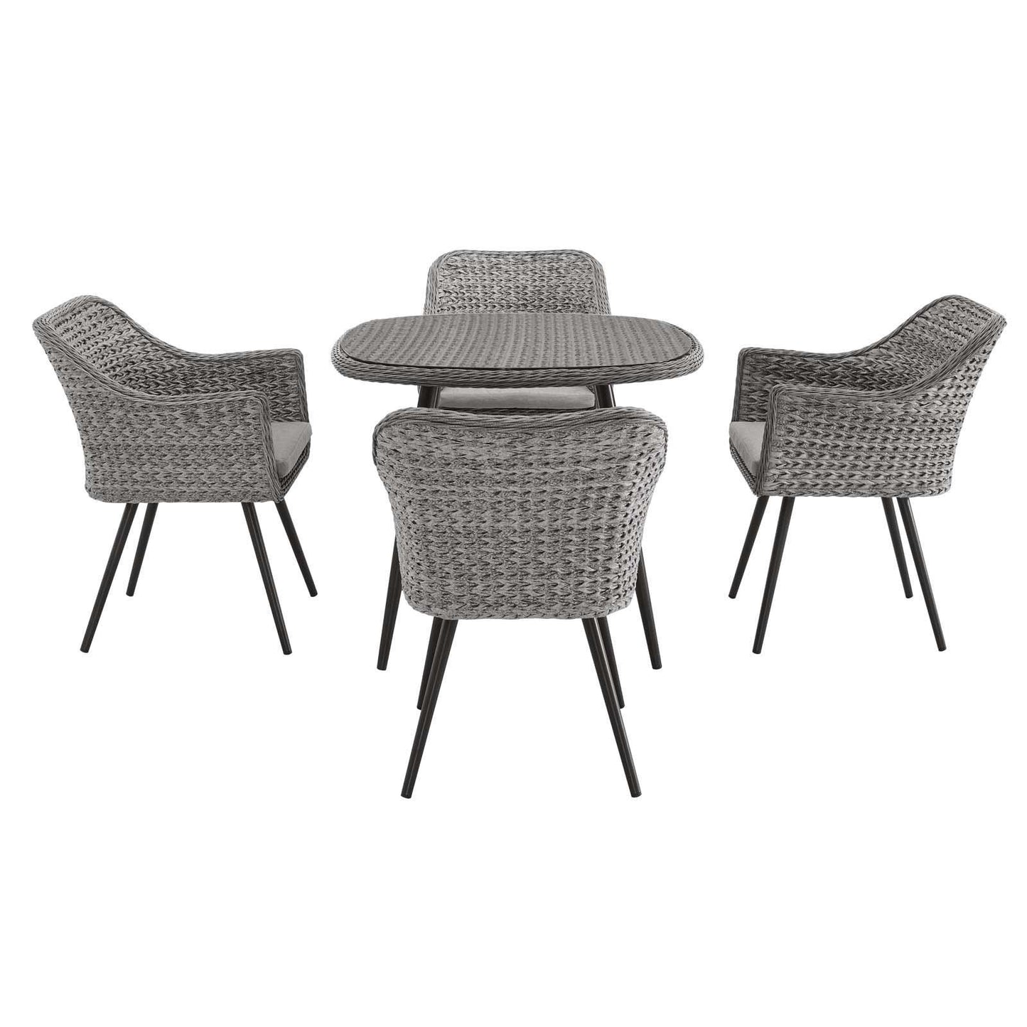 Modway Endeavor 5 Piece Outdoor Patio Wicker Rattan Dining Set FredCo
