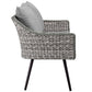 Modway Endeavor 5 Piece Outdoor Patio Wicker Rattan Loveseat Armchair Coffee + Side Table Set FredCo