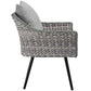 Modway Endeavor Armchair Outdoor Patio Wicker Rattan Set of 2 FredCo