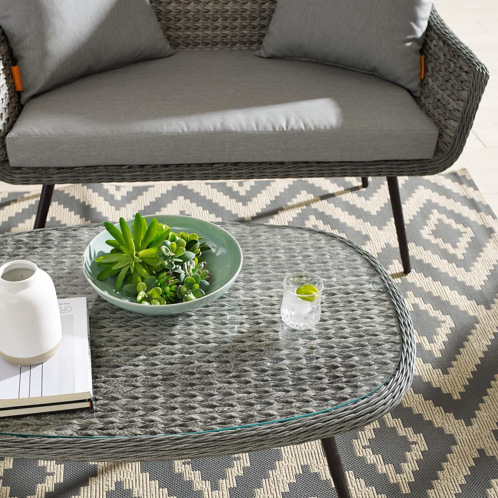 Modway Endeavor Outdoor Patio Wicker Rattan Coffee Table FredCo