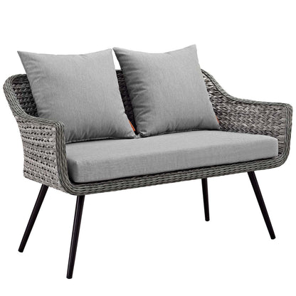 Modway Endeavor Outdoor Patio Wicker Rattan Loveseat FredCo