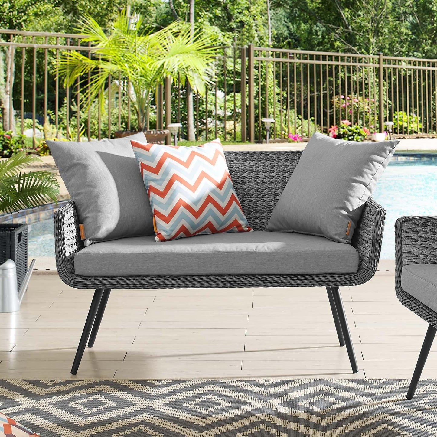 Modway Endeavor Outdoor Patio Wicker Rattan Loveseat FredCo