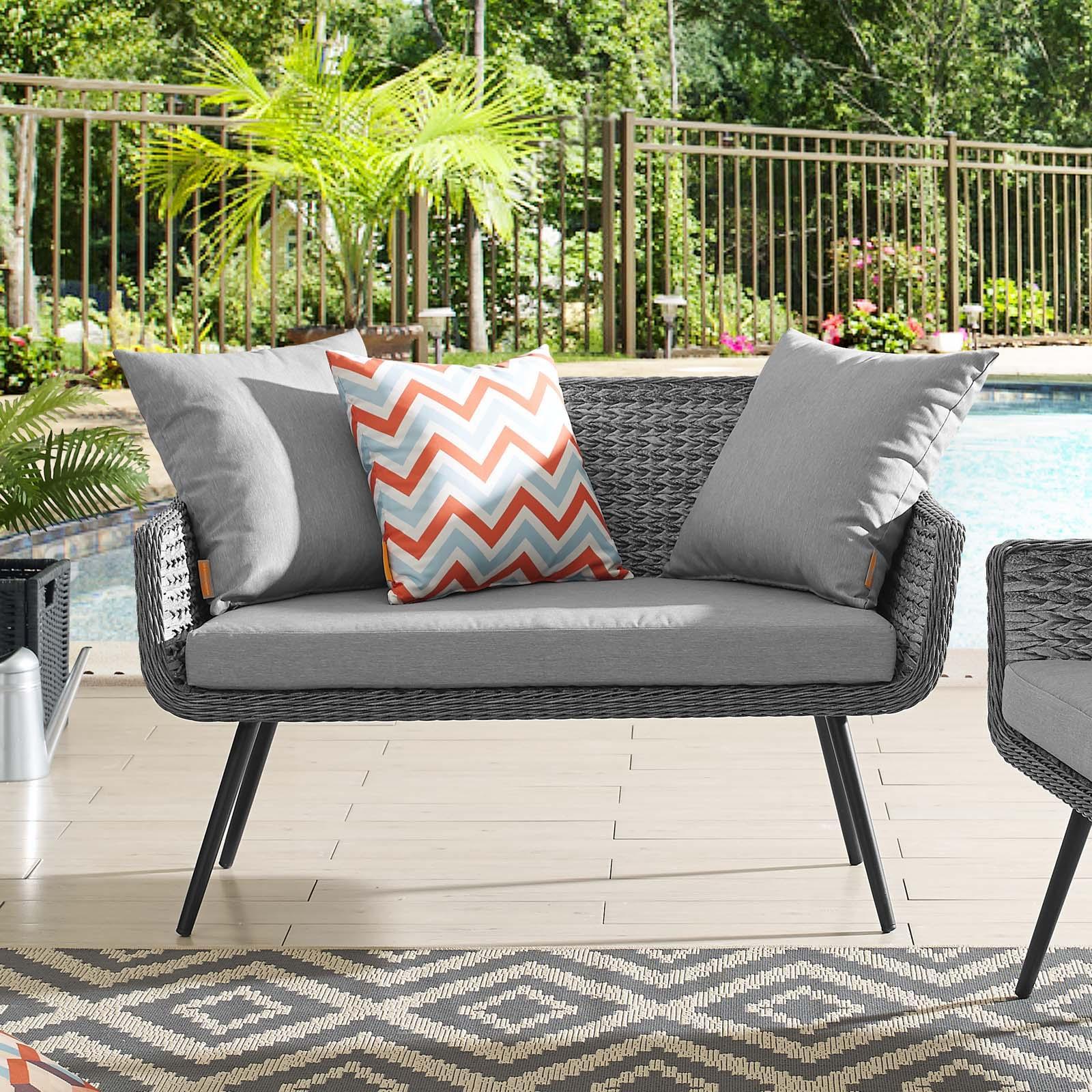 Modway Endeavor Outdoor Patio Wicker Rattan Loveseat FredCo
