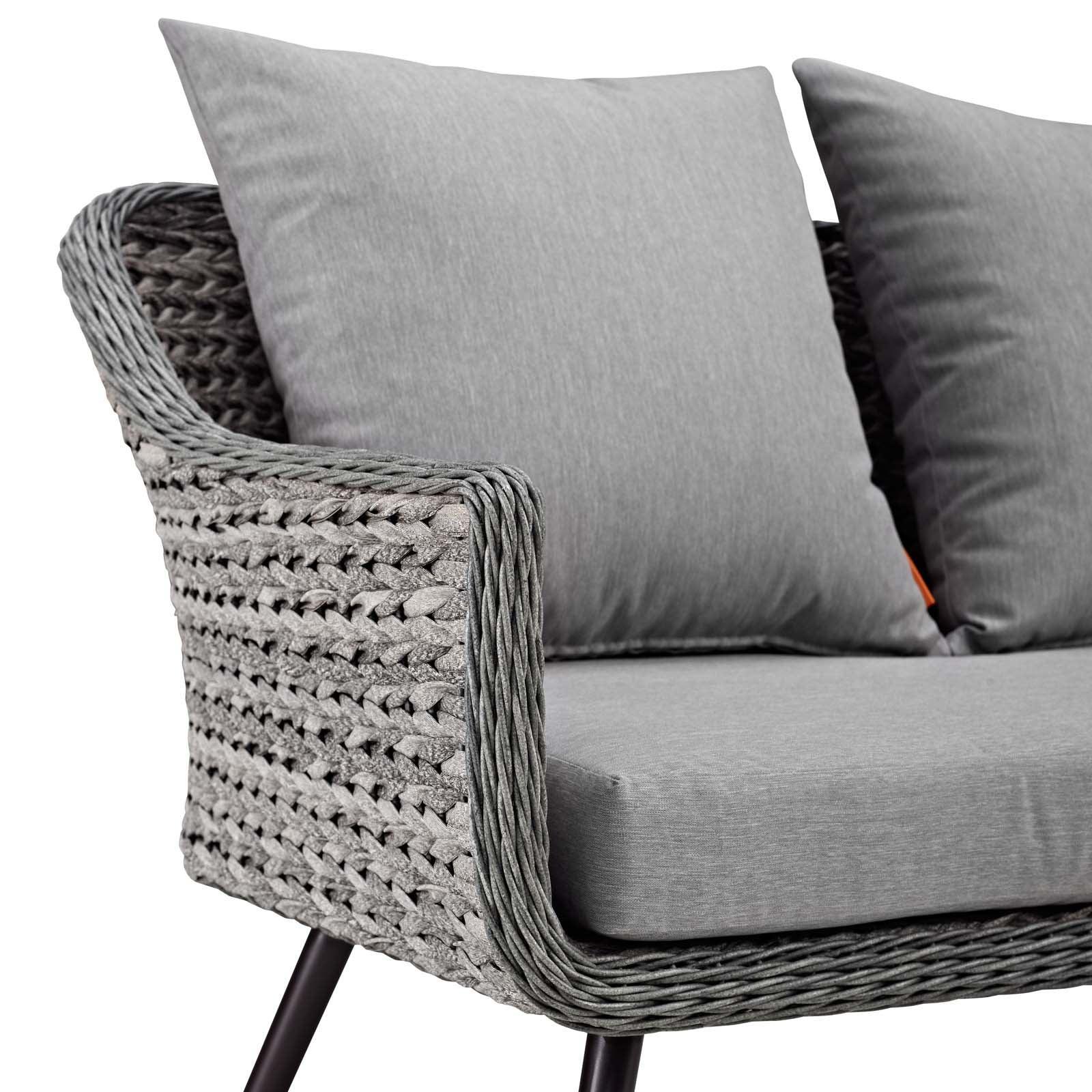 Modway Endeavor Outdoor Patio Wicker Rattan Loveseat FredCo