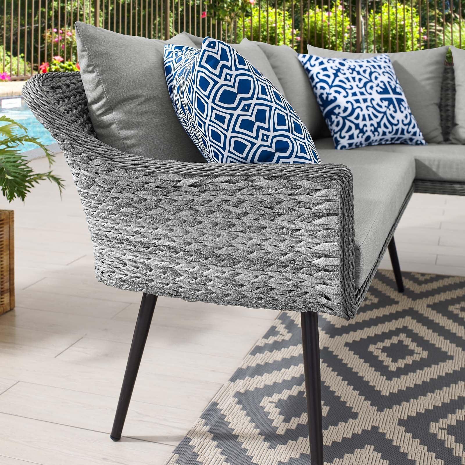 Modway Endeavor Outdoor Patio Wicker Rattan Sectional Sofa FredCo