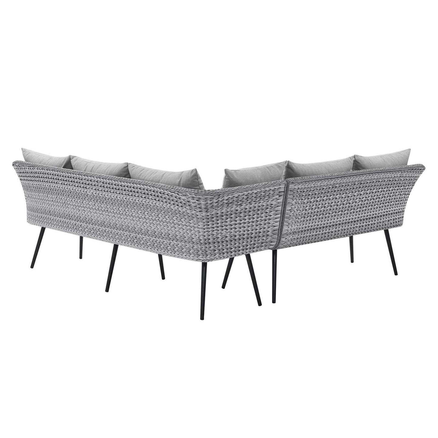 Modway Endeavor Outdoor Patio Wicker Rattan Sectional Sofa FredCo