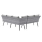 Modway Endeavor Outdoor Patio Wicker Rattan Sectional Sofa FredCo