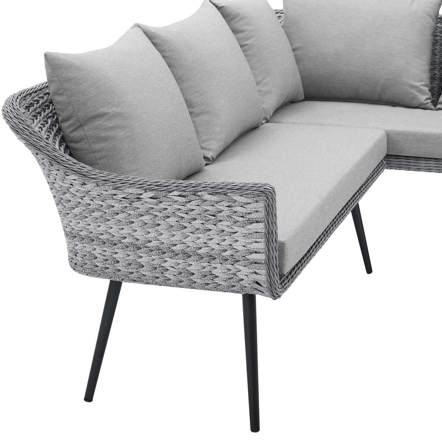 Modway Endeavor Outdoor Patio Wicker Rattan Sectional Sofa FredCo