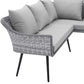Modway Endeavor Outdoor Patio Wicker Rattan Sectional Sofa FredCo
