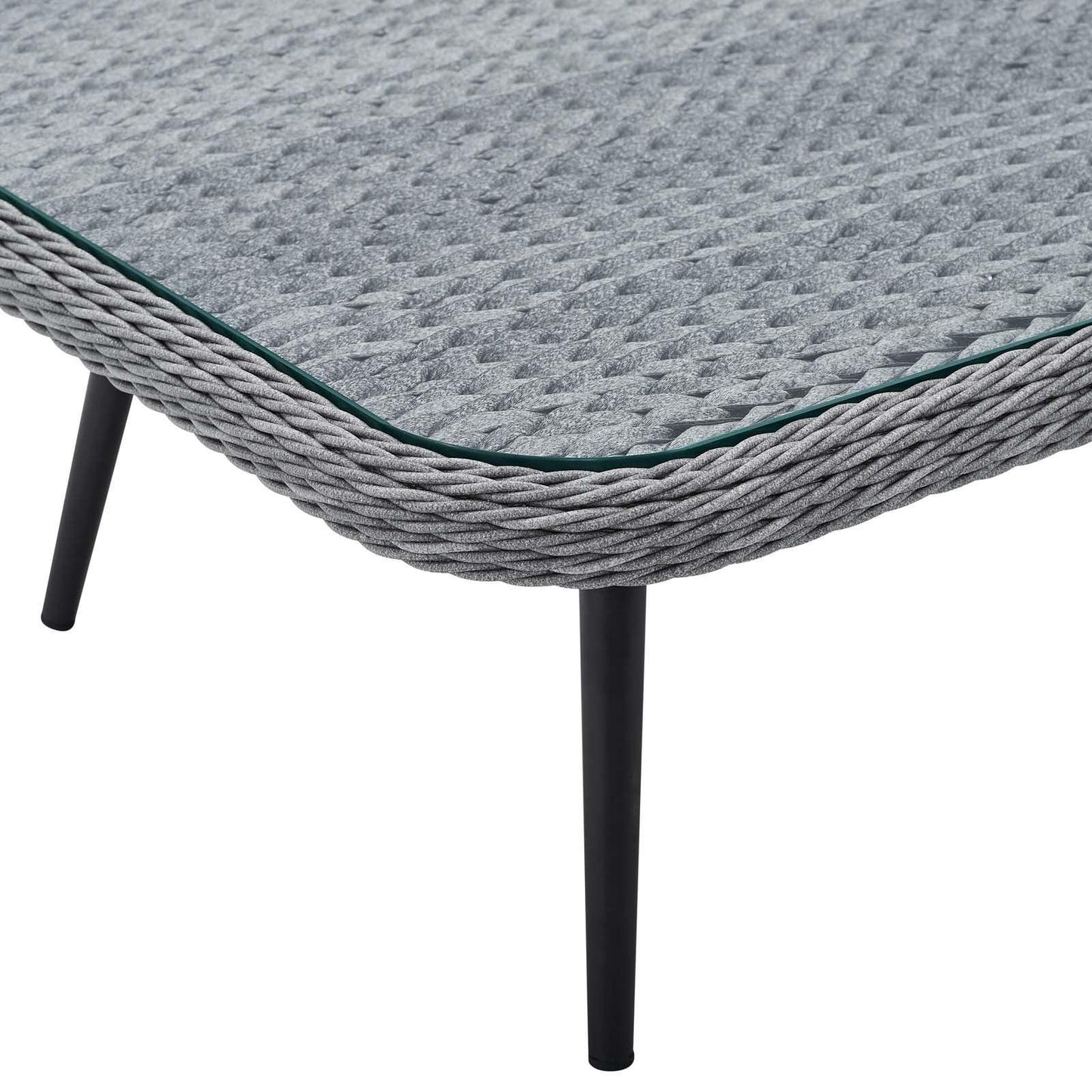 Modway Endeavor Outdoor Patio Wicker Rattan Square Coffee Table FredCo