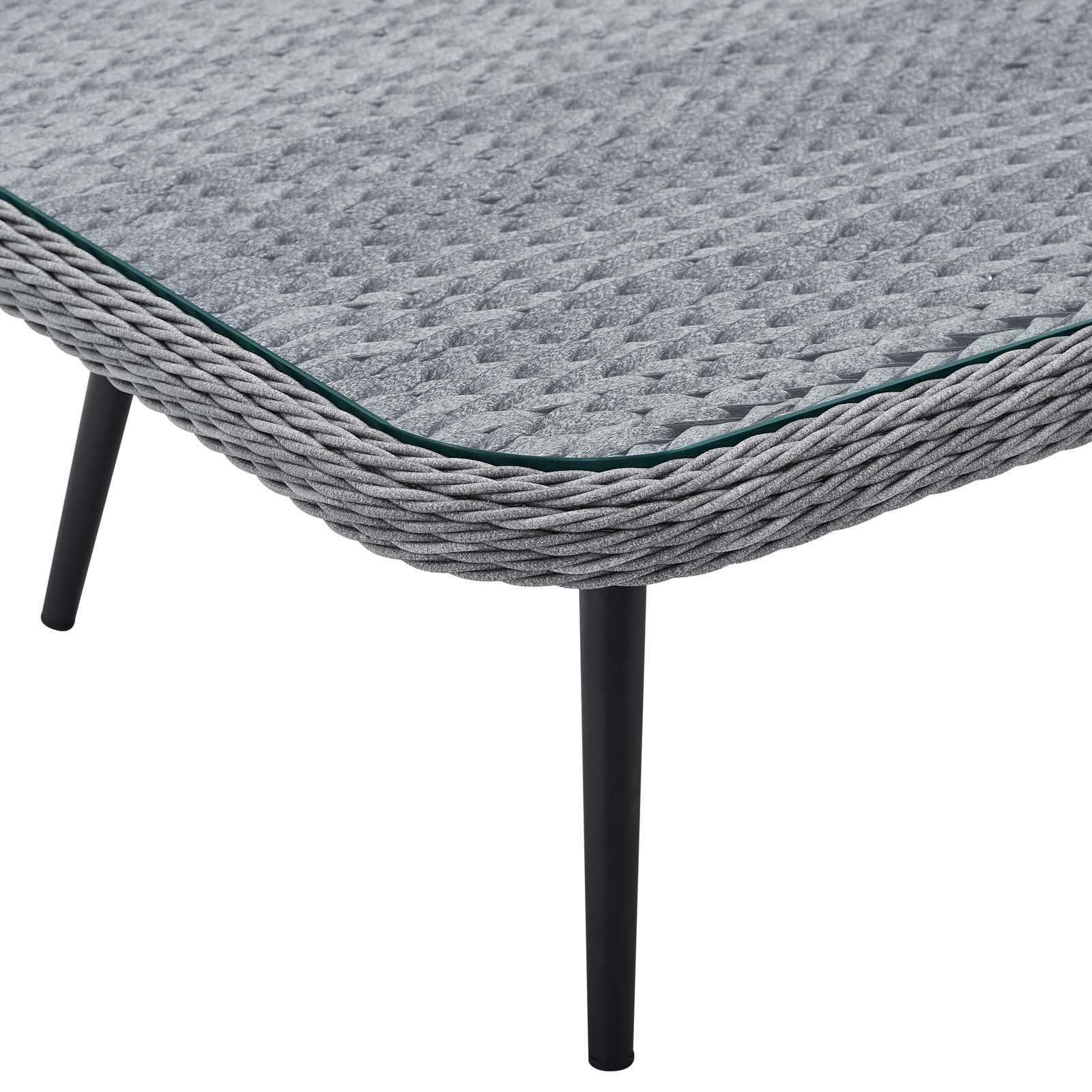 Modway Endeavor Outdoor Patio Wicker Rattan Square Coffee Table FredCo