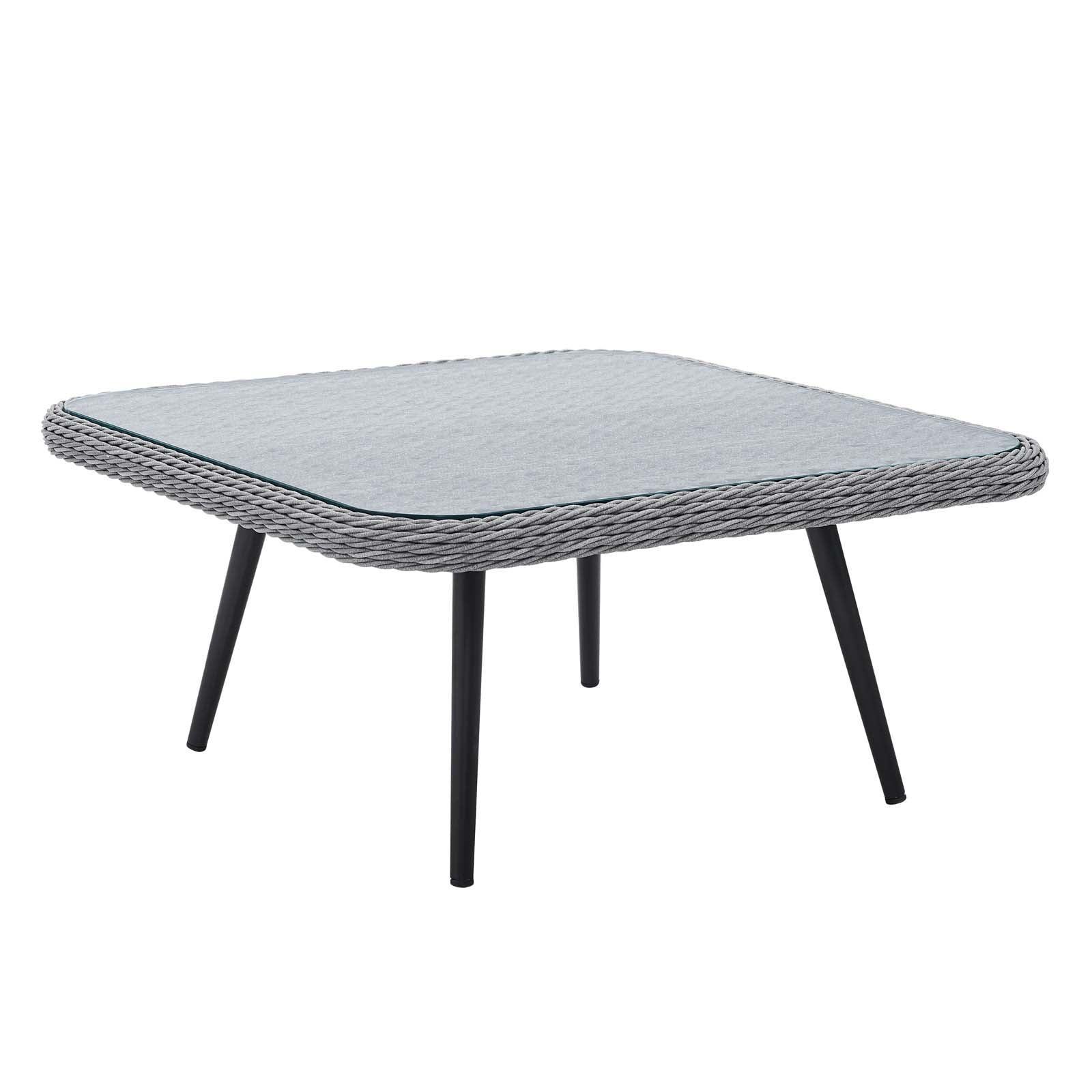 Modway Endeavor Outdoor Patio Wicker Rattan Square Coffee Table FredCo