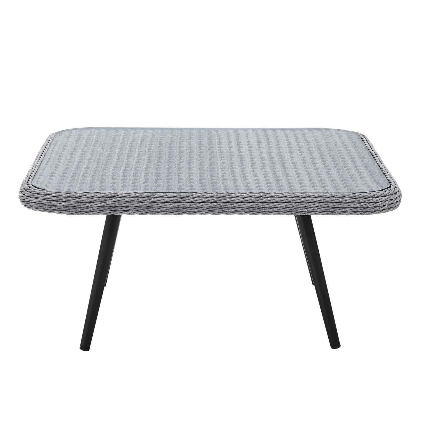 Modway Endeavor Outdoor Patio Wicker Rattan Square Coffee Table FredCo