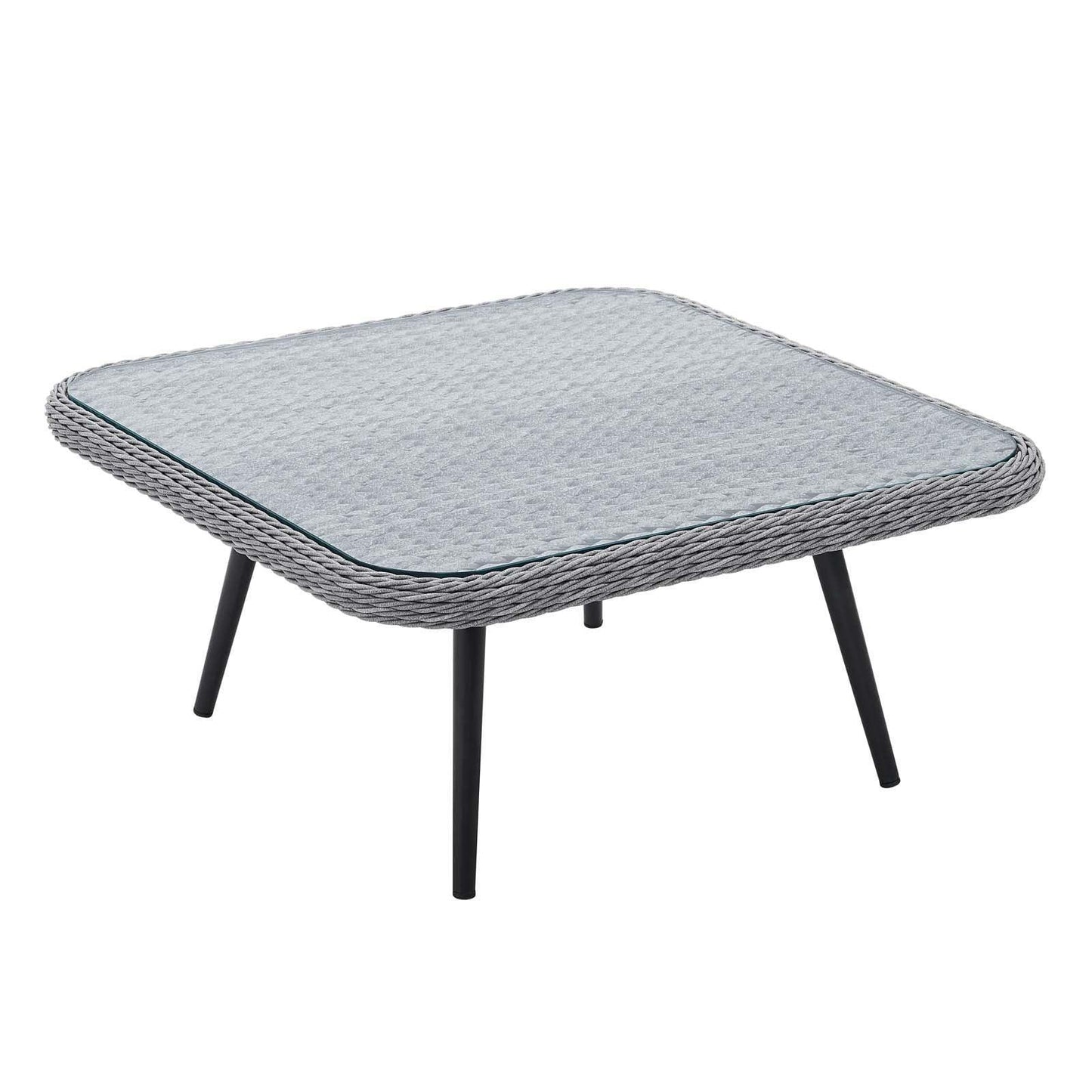 Modway Endeavor Outdoor Patio Wicker Rattan Square Coffee Table FredCo