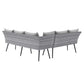 Modway Endeavor Wicker Rattan Outdoor Patio Wicker Rattan Seating Set FredCo