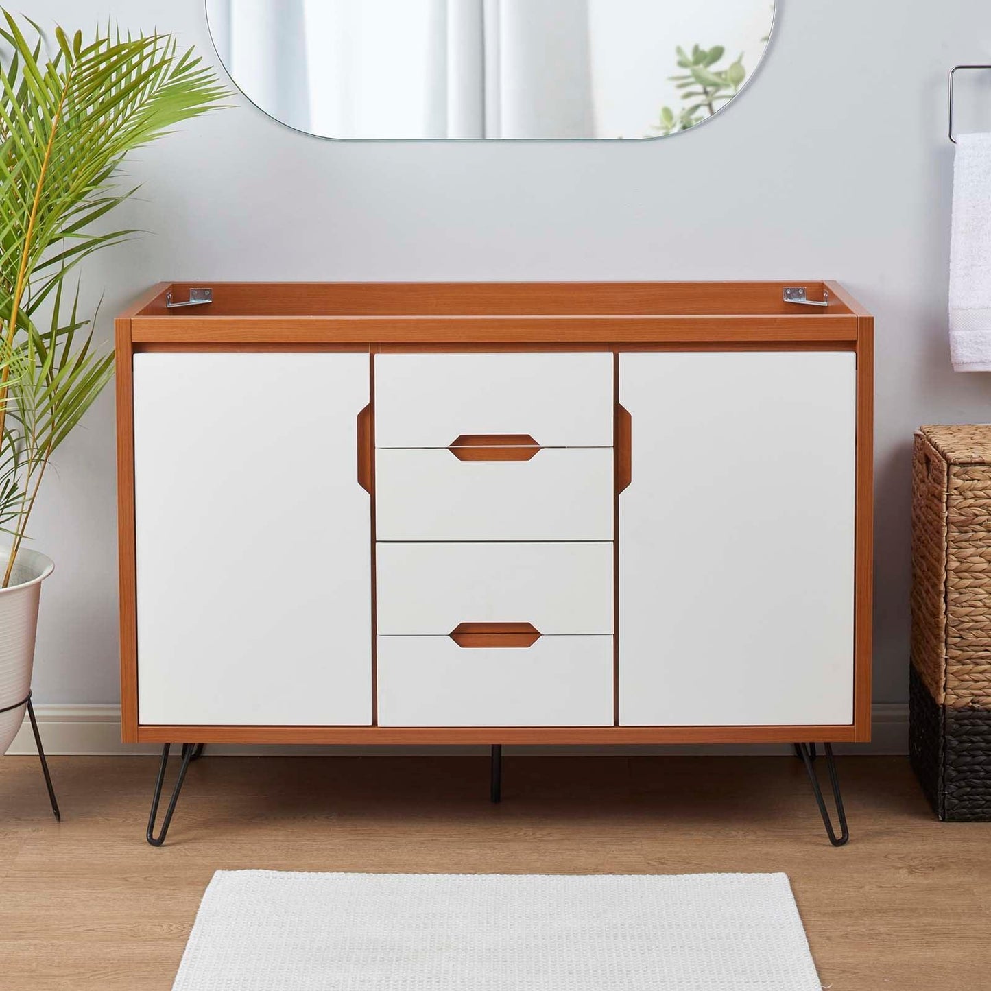 Modway Energize 48" Double Sink Compatible (Not Included) Bathroom Vanity Cabinet FredCo