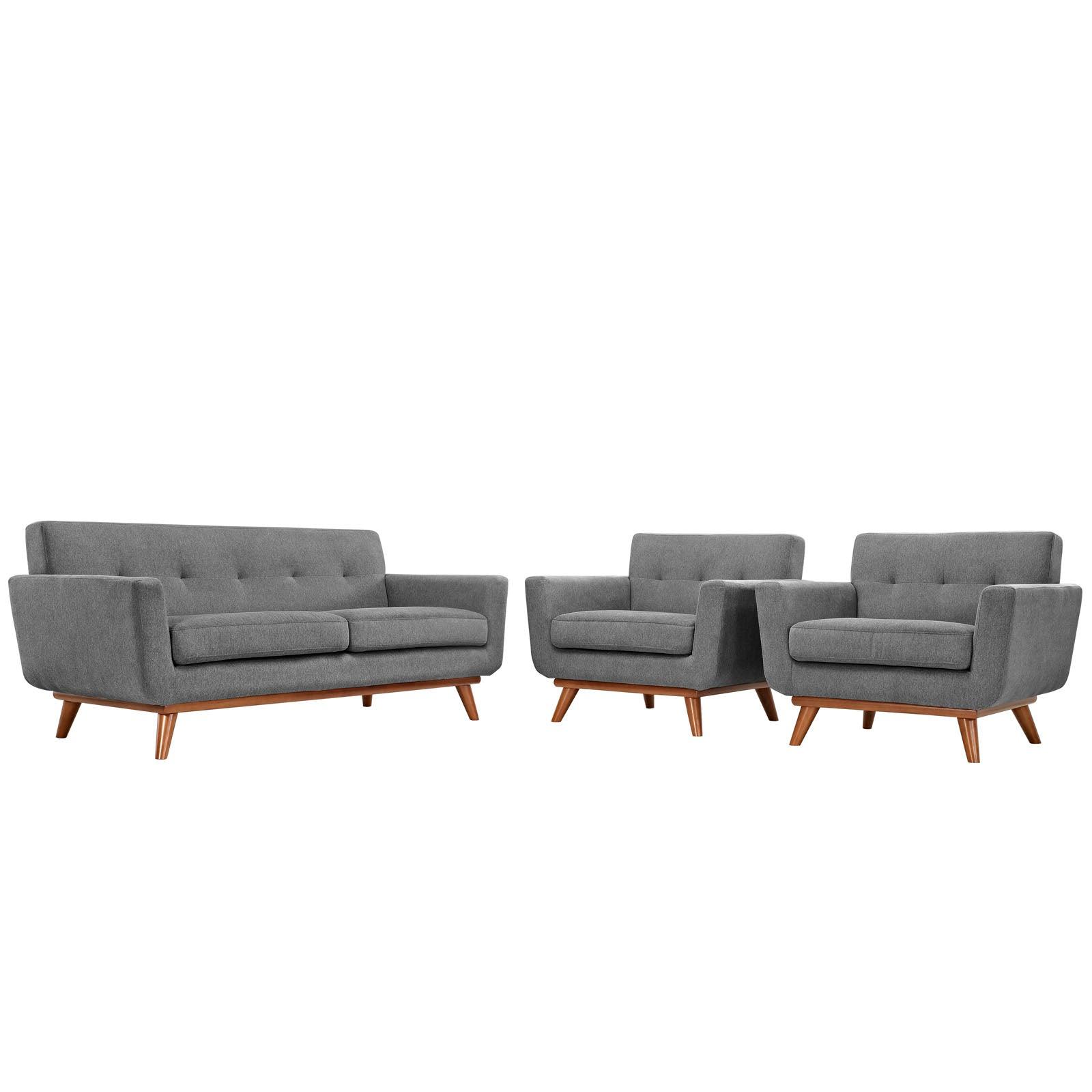 Modway Engage Armchairs and Loveseat Set of 3 FredCo