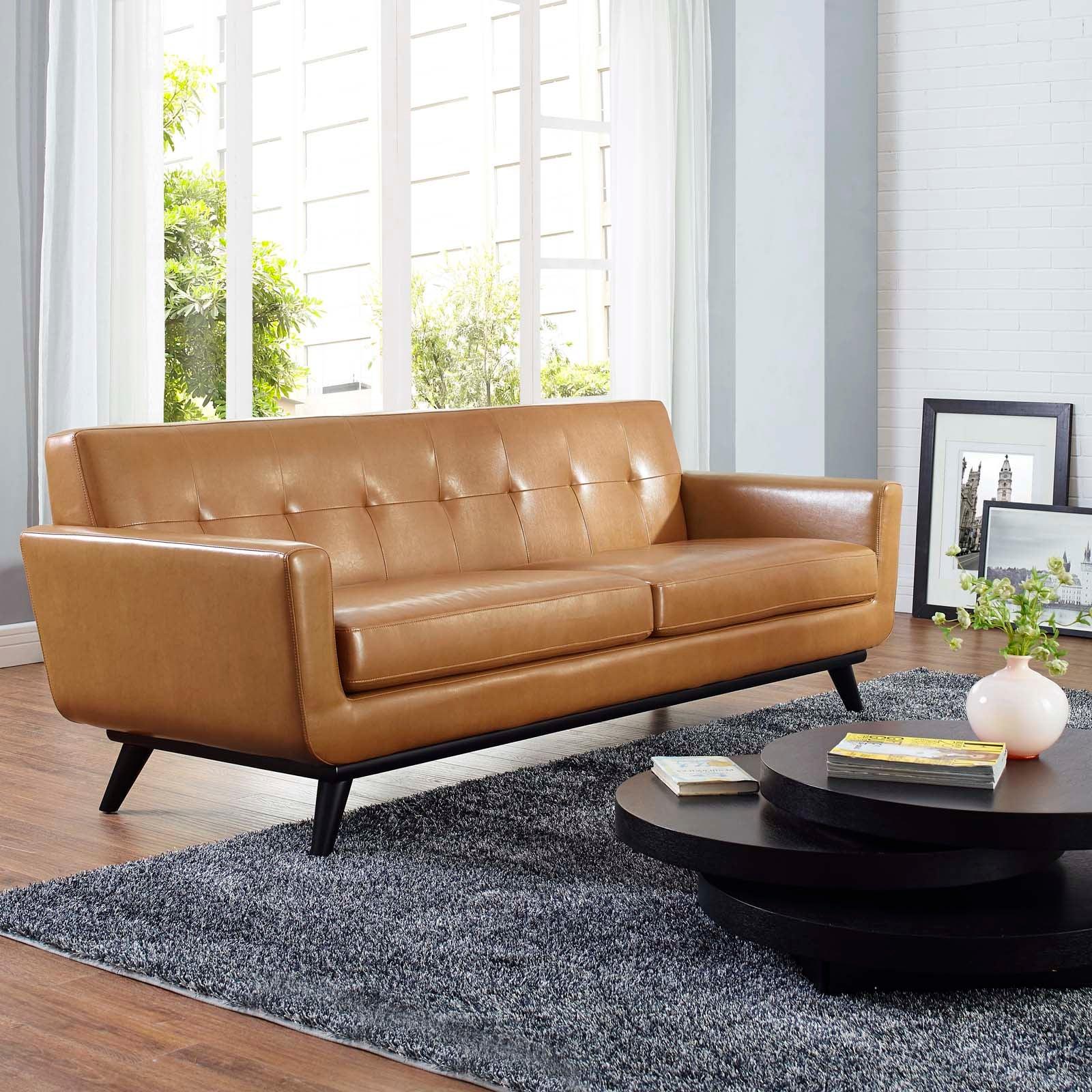 Modway Engage Bonded Leather Sofa FredCo