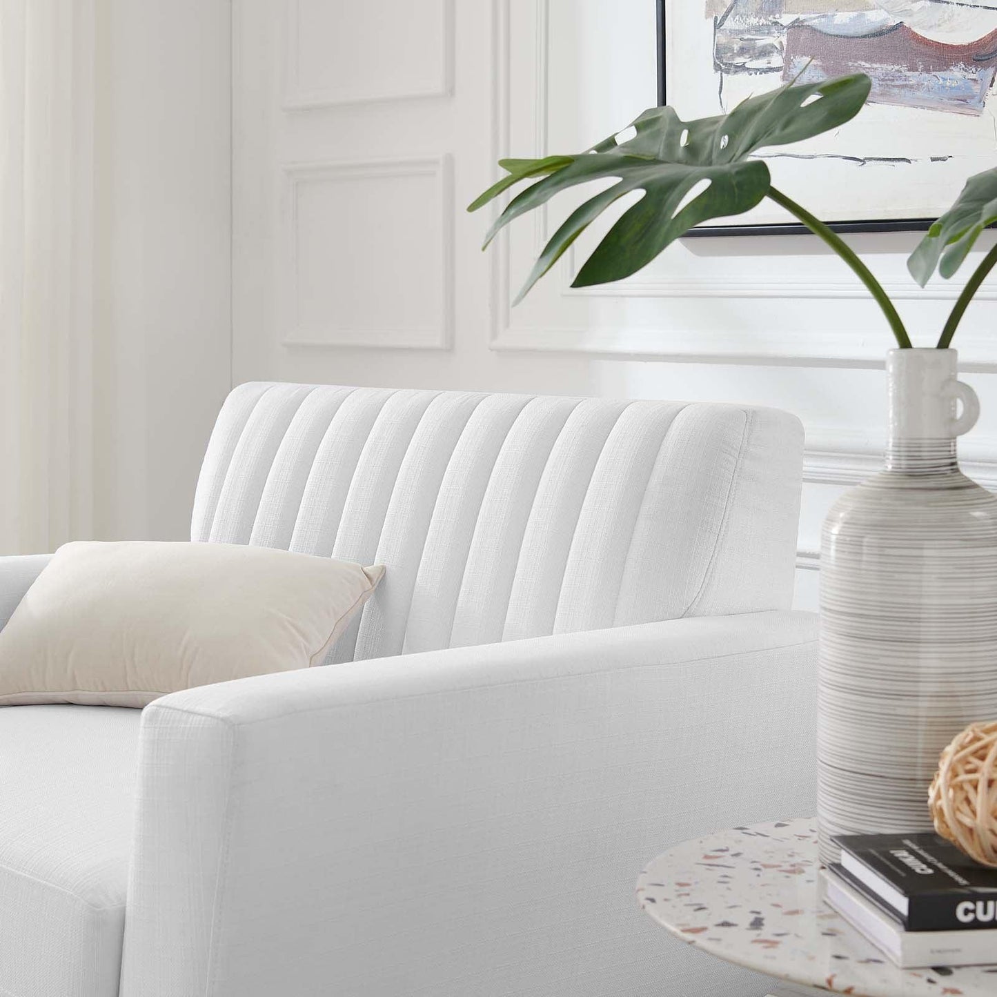 Modway Engage Channel Tufted Fabric Armchair FredCo