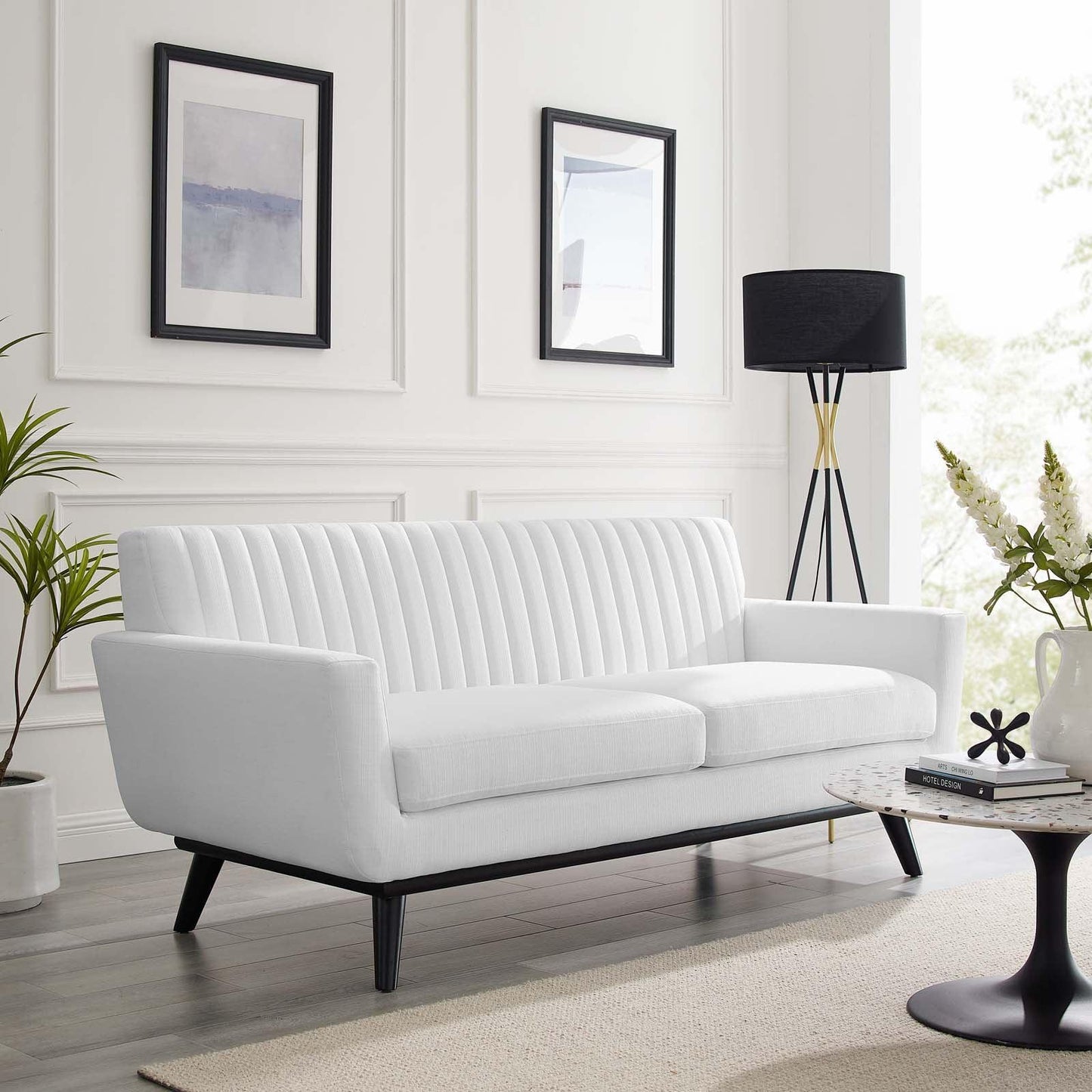 Modway Engage Channel Tufted Fabric Loveseat FredCo