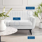 Modway Engage Channel Tufted Fabric Loveseat FredCo