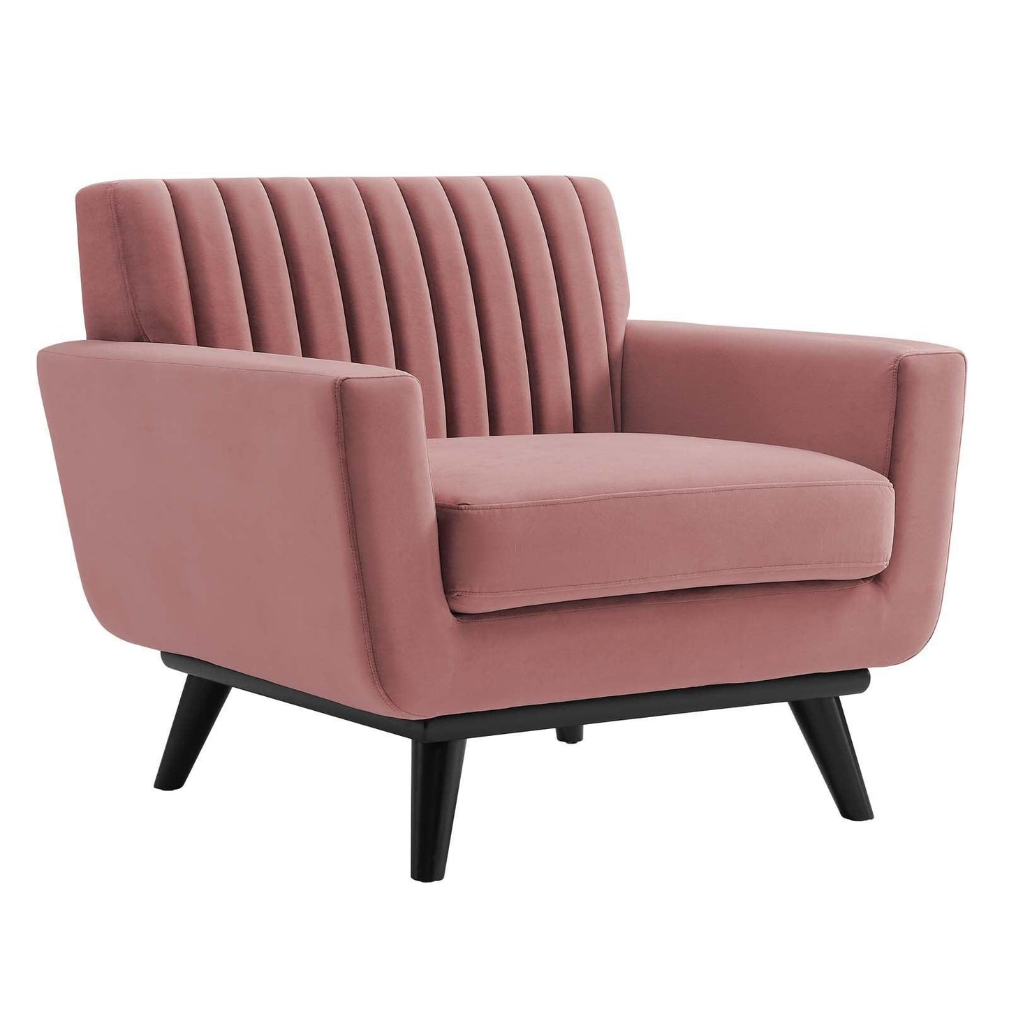 Modway Engage Channel Tufted Performance Velvet Armchair FredCo