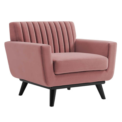 Modway Engage Channel Tufted Performance Velvet Armchair FredCo