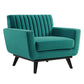 Modway Engage Channel Tufted Performance Velvet Armchair FredCo