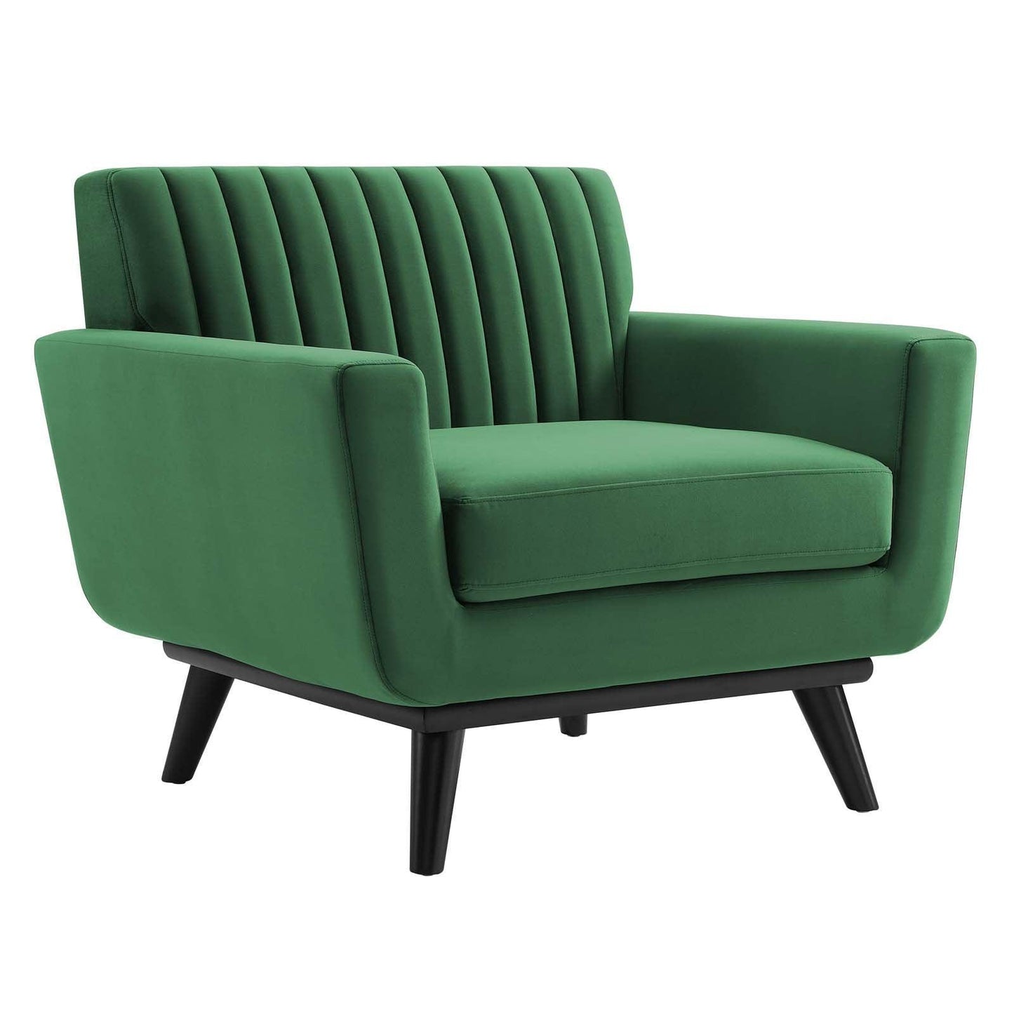 Modway Engage Channel Tufted Performance Velvet Armchair FredCo