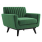 Modway Engage Channel Tufted Performance Velvet Armchair FredCo