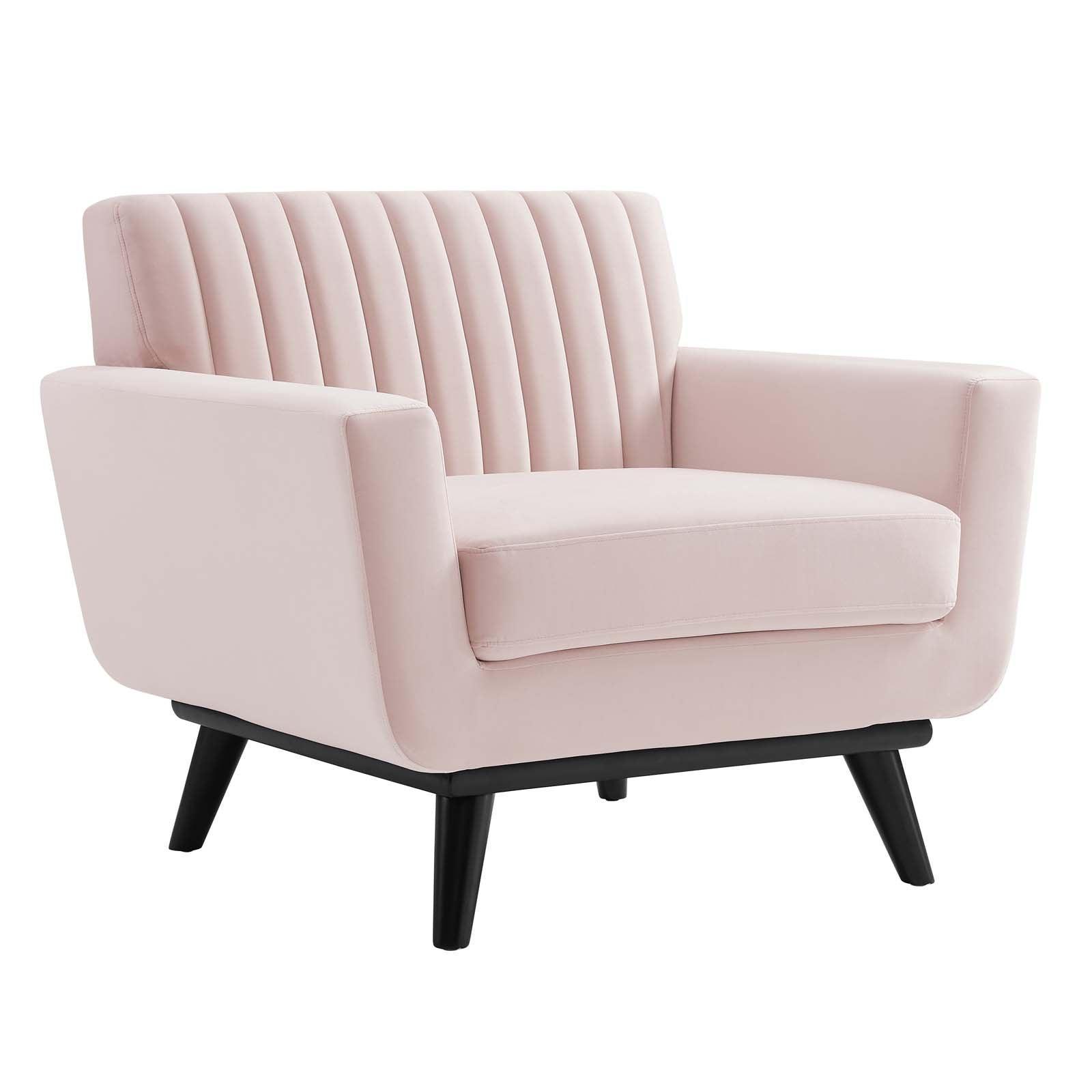 Modway Engage Channel Tufted Performance Velvet Armchair FredCo