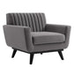 Modway Engage Channel Tufted Performance Velvet Armchair FredCo