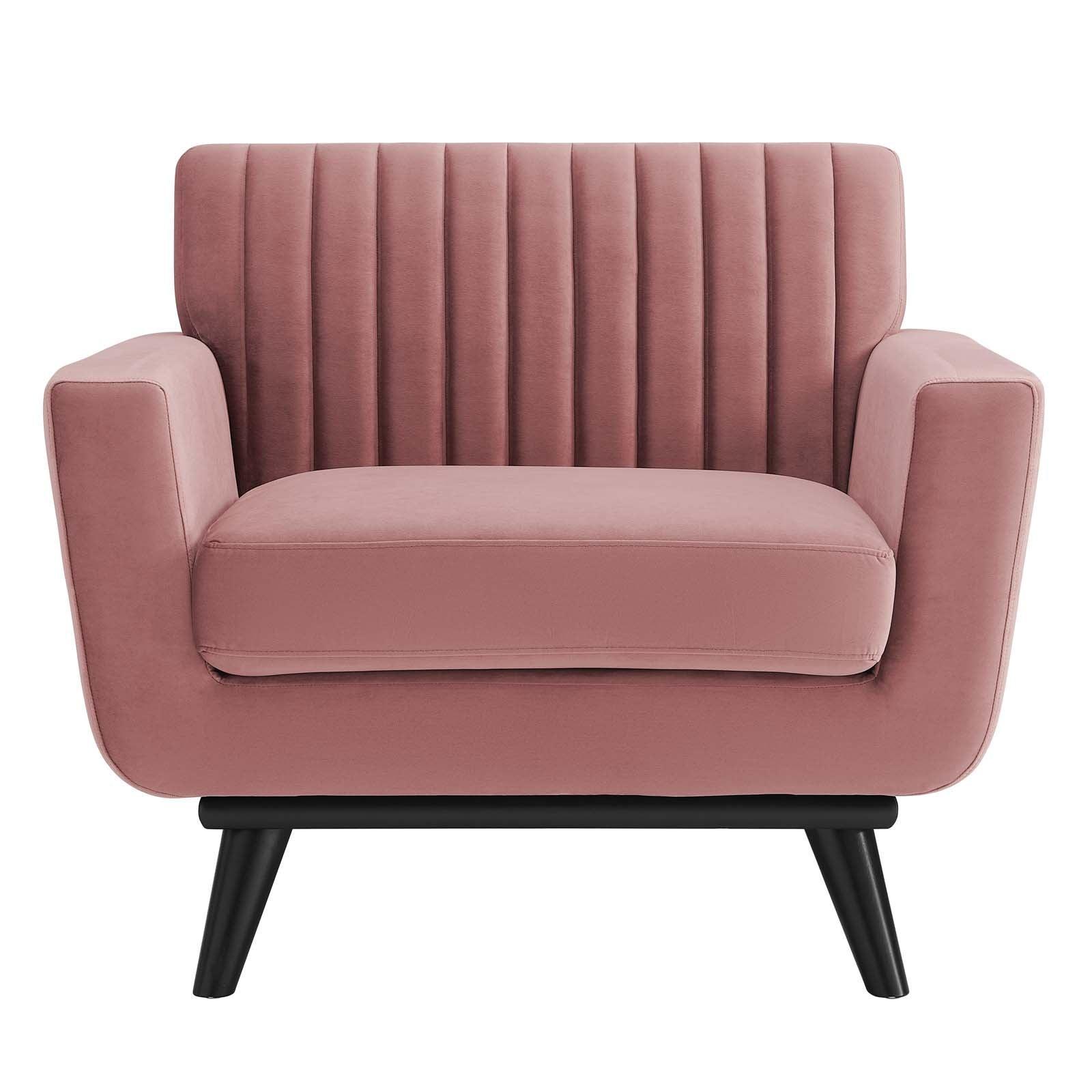 Modway Engage Channel Tufted Performance Velvet Armchair FredCo
