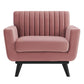 Modway Engage Channel Tufted Performance Velvet Armchair FredCo
