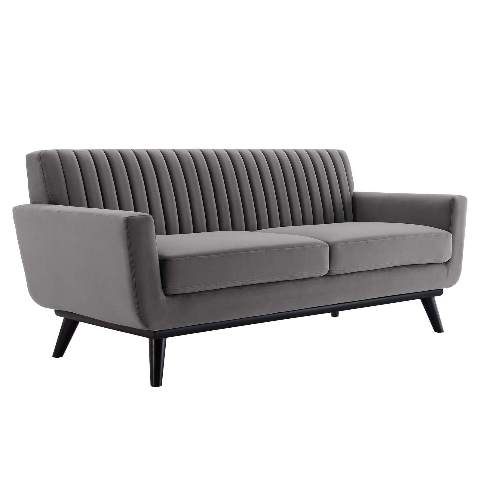 Modway Engage Channel Tufted Performance Velvet Loveseat FredCo