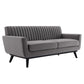 Modway Engage Channel Tufted Performance Velvet Loveseat FredCo