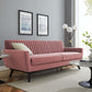 Modway Engage Channel Tufted Performance Velvet Sofa FredCo