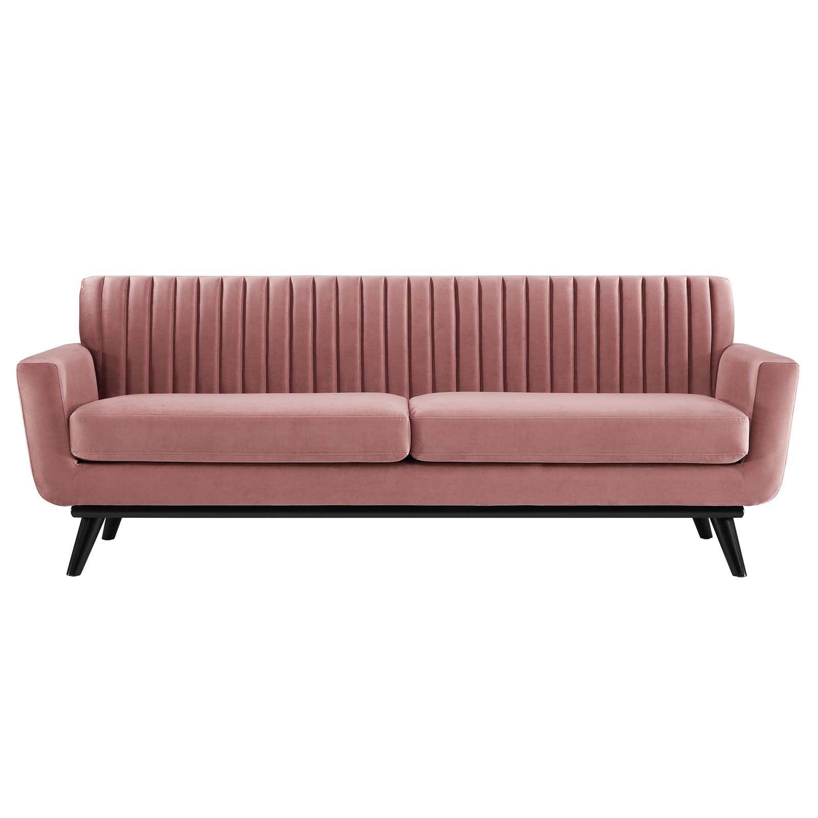 Modway Engage Channel Tufted Performance Velvet Sofa FredCo