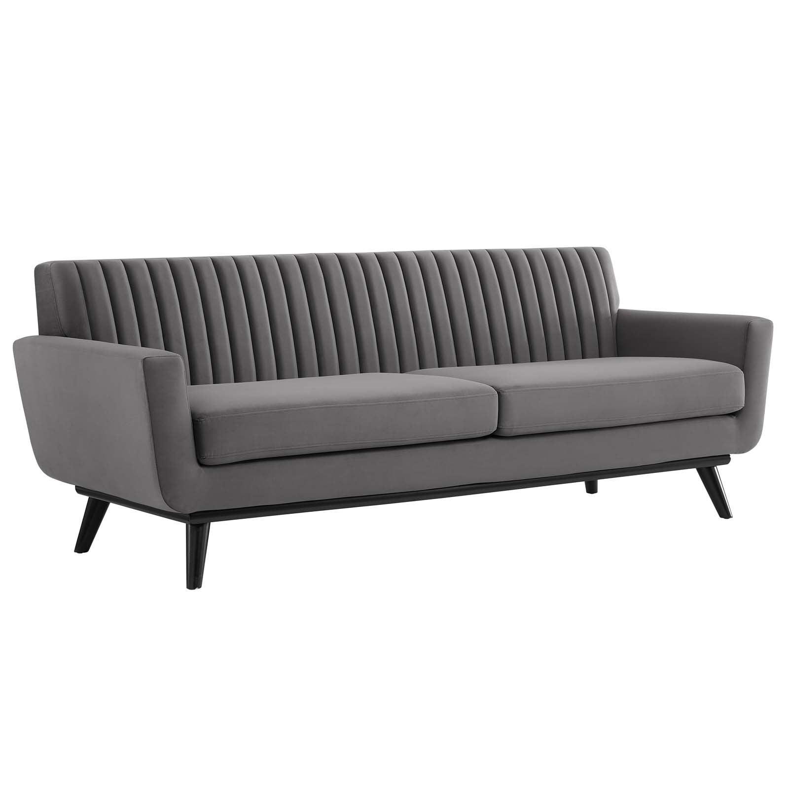 Modway Engage Channel Tufted Performance Velvet Sofa FredCo