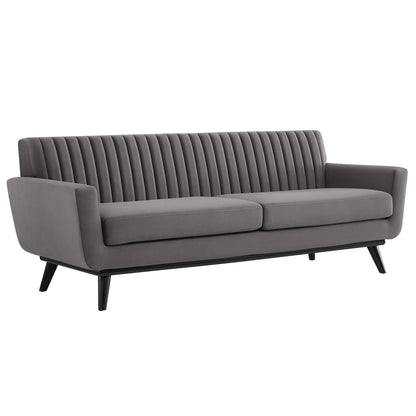 Modway Engage Channel Tufted Performance Velvet Sofa FredCo