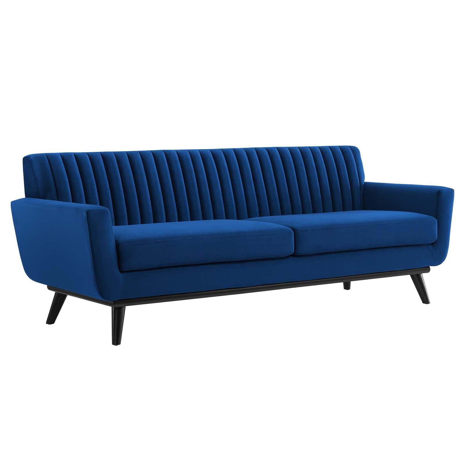 Modway Engage Channel Tufted Performance Velvet Sofa FredCo
