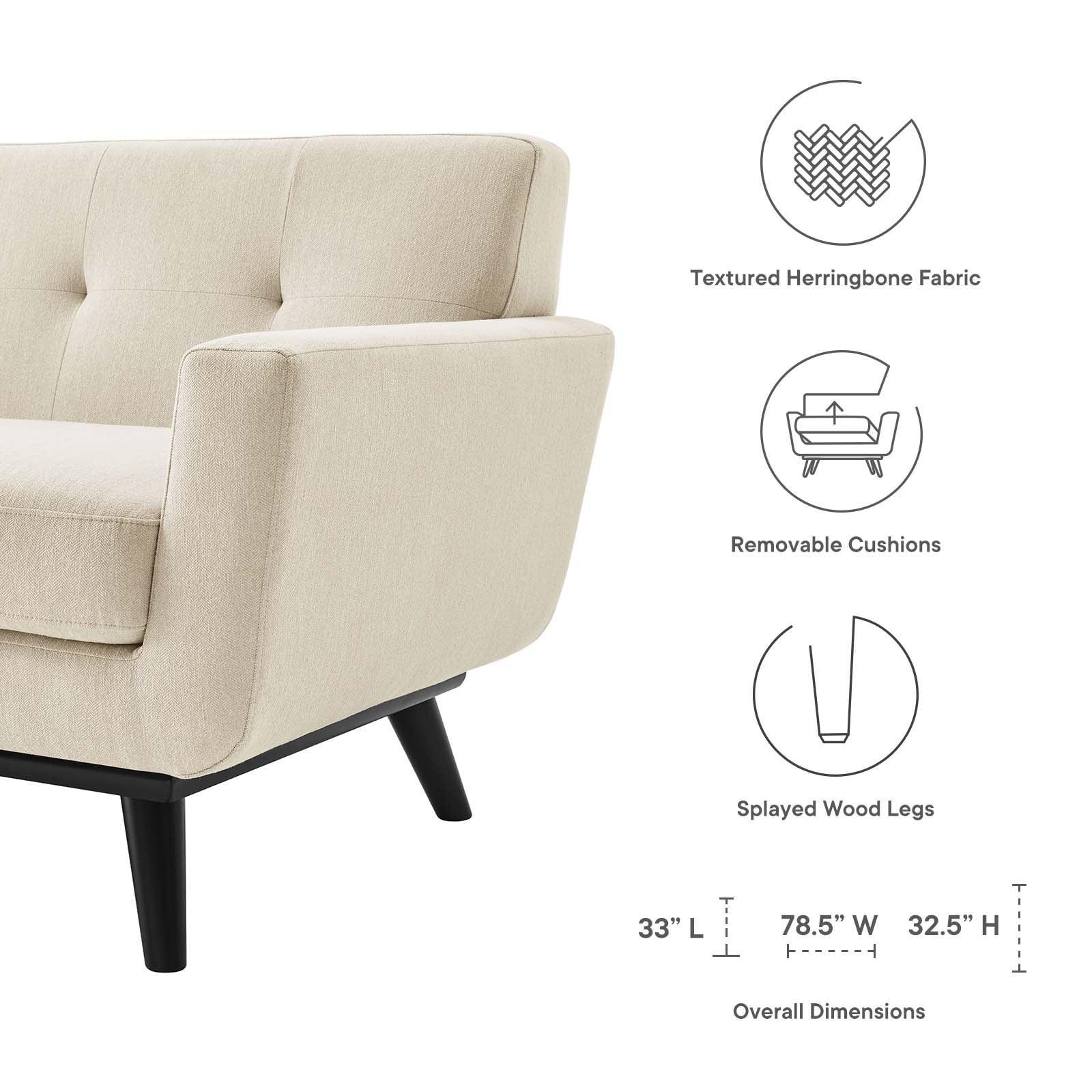 Modway Engage Herringbone Fabric Loveseat FredCo