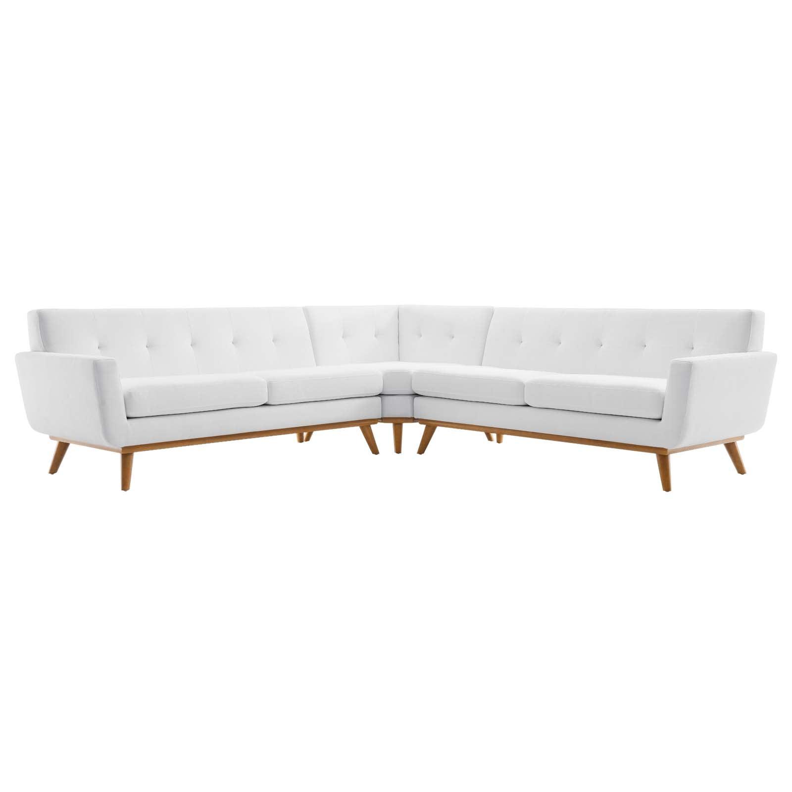 Modway Engage L-Shaped Upholstered Fabric Sectional Sofa FredCo