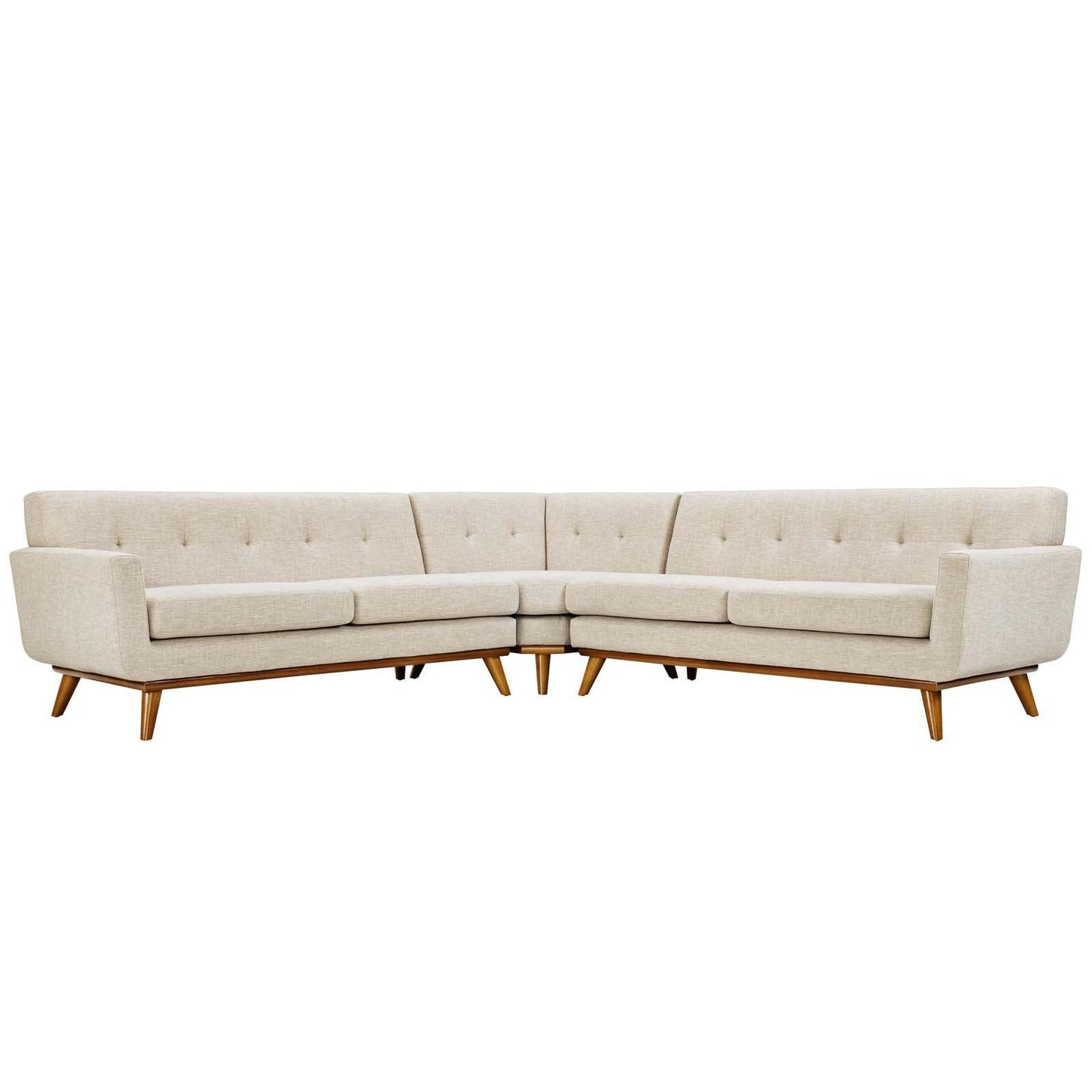 Modway Engage L-Shaped Upholstered Fabric Sectional Sofa FredCo