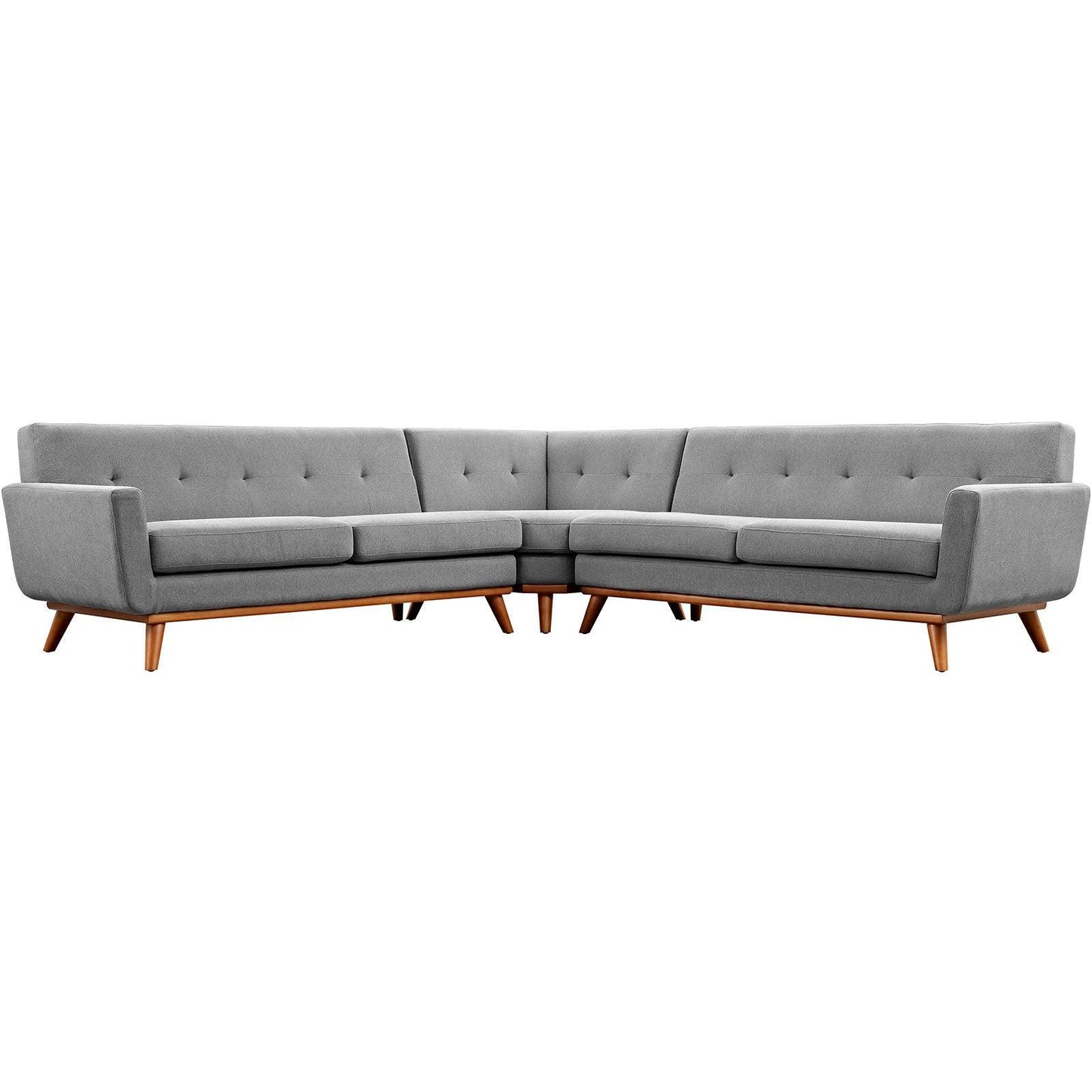 Modway Engage L-Shaped Upholstered Fabric Sectional Sofa FredCo
