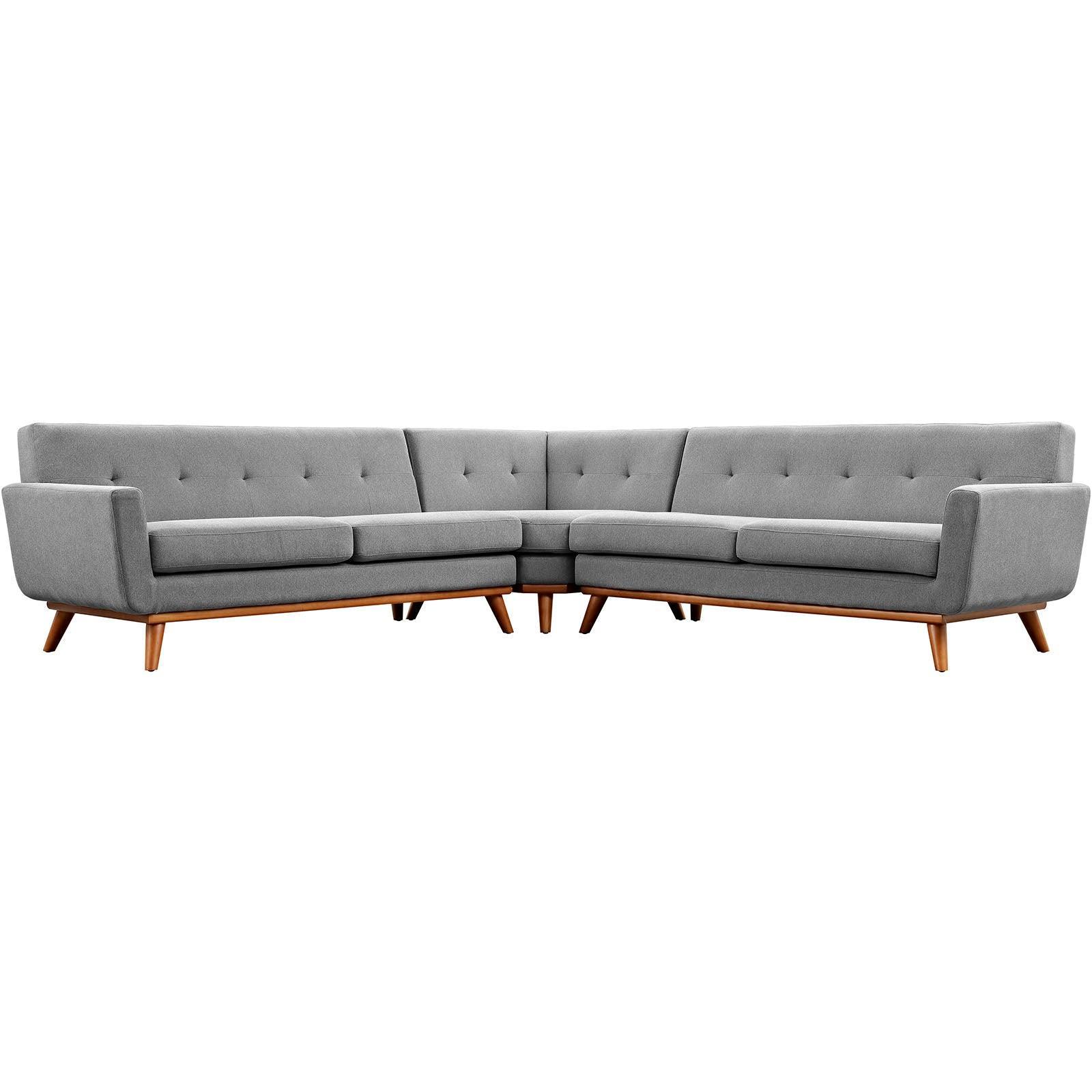 Modway Engage L-Shaped Upholstered Fabric Sectional Sofa FredCo