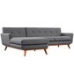 Modway Engage Left-Facing Upholstered Fabric Sectional Sofa FredCo