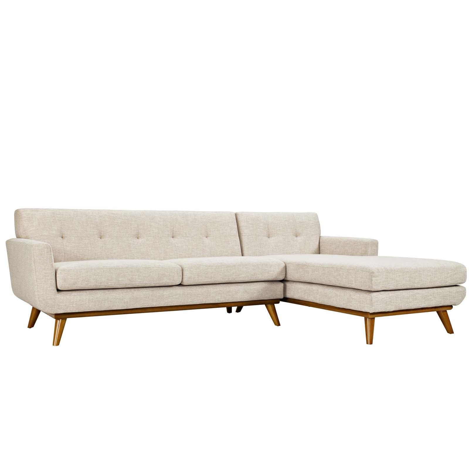 Modway Engage Right-Facing Upholstered Fabric Sectional Sofa FredCo